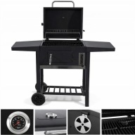 GRILL OGRODOWY DUŻY LANDGRAF Z PÓŁKAMI POPIELNIK DO OGRODU MOCNY 43 x 30 CM