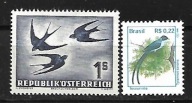 Austria, Brazylia xx Z321 fauna ptaki MNH VF 22euro