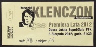 Bilet > Koncert - Krzysztof Klenczon ~ Poemat rockowy - Sopot