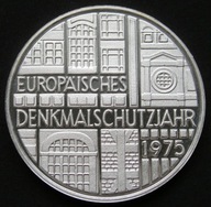 Niemcy 5 marek 1975 - Denkmalschutzjahr - srebro - stan menniczy -