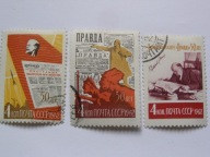 ZSRR - 50 lat gazety PRAWDA - Mi. 2596-98 kasowane
