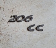 Emblemat napis Peugeot 206 cc coupe 99-09r