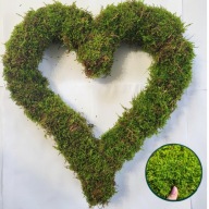 Serce z mchu 40 cm naturalny mech dekoracyjny baza do stroików