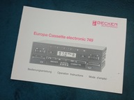 NOWA instrukcja obsługi radio BECKER Europa 749 Mercedes W201 W124 książka