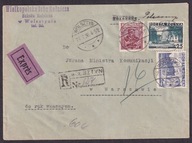 1936 Wolsztyn list polecony expre do Warszawy
