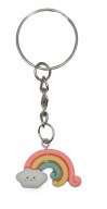 Brelok do kluczy tęcza z chmurką pastelowy breloczek do plecaka i piórnika