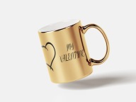 WALENTYNKI ZŁOTY KUBEK DLA ZAKOCHANYCH Z WŁASNYM NAPISEM