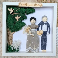 Prezent Dzień Babci i Dziadka Ramka dla Dziadków Makrama Grawer z Imieniem