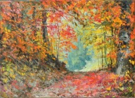 Jesienny las" obraz olejny na płótnie 30x40cm , oryginał Garncarek Al,,,