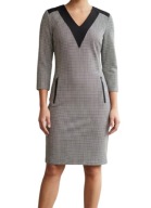 Sukienka do pracy elegancka klasyczna w pepitkę r.42