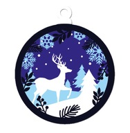 Ręcznie Robiona Świąteczna bombka JELONEK DWUSTRONNA