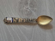 Stara łyżeczka emaliowana Kolberg Kołobrzeg srebro 800 Niemcy oryginał