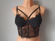 Śliczny biustonosz top czarny r.L