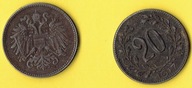 AUSTRIA 20 Heller 1917 r. Fe