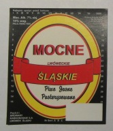 STARA ETYKIETA PIWO MOCNE ŚLĄSKIE BROWAR LWÓWEK ŚLĄSKI ROZLEWNIA WIELUŃ