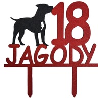 topper na tort dekoracja urodziny personalizacja PIES!!! RÓŻNE KOLORY