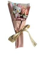 Uroczy Bukiet Kwiatów z Hello Kitty Prezent Dla Niej Walentynki