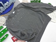 Zara - szara bluza oversize , nity cyrkonie r 140