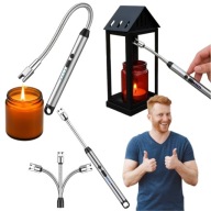 ZAPALARKA ELEKTRYCZNA PLAZMOWA ZAPALNICZKA GRILA KOMINKA GIĘTKA DŁUGA USB