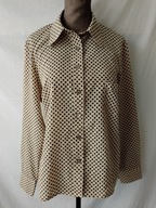 Bluzka beżowa w czarne groszki - 40/42