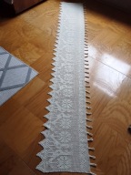 Koronkowa zadrostka ( lambrekin ) z bawełnianych nici -245cm x 44cm - bdb !