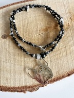 Naszyjnik Handmade Buldog francuski Buldożek onyks