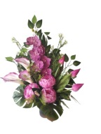 Bukiet Cmentarz kalie piwonia tulipany malina