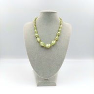 Naszyjnik korale koraliki masa perłowa perły sztuczne zielone 1970 prl