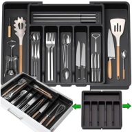 REGULOWANY WKŁAD DO SZUFLADY ORGANIZER NA SZTUĆCE NARZĘDZIA ROZSUWANY XXL