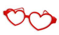 Okulary śmieszne Serduszka serca ramki Druk 3D Gadżet Imprezowy