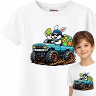 TeeRock | Koszulka Wielkanoc zajączek jajka monster truck| 122-128| 7-8