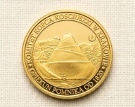Moneta kolekcjonerska złota polska kopiec T. Kościuszki fort cytadelowy