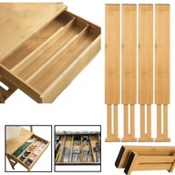 ORGANIZER DO SZUFLAD MEBLI DO DOMU RUHHY BAMBUSOWY REGULOWANY ZESTAW 4 SZT.