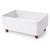 Organizer łazienkowy 16 x 10 cm na nóżkach bez przegródek druk3D biały brąz