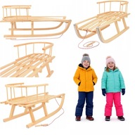 DREWNIANE SANKI TRADYCYJNE Z OPARCIEM I SZNURKIEM DLA DZIECI POLSKA MARKA