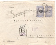 TURCJA -POSTES OTTOMANES -STAMBOUL -koperta -nalepka -erka -obieg 1918 rok