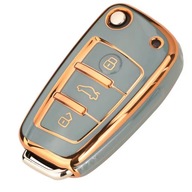 Szaro-złote etui na kluczyk Audi – A1 A3 A4 A6 B6 B7 A5 C5 C6 Q3 Q5 Q7 TT