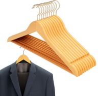 WIESZAK DREWNIANY NA UBRANIA DO GARDEROBY SZAFY PRZEDPOKOJU ZESTAW 10 sztuk