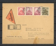 PRAGA - Koperta listu poleconego za pobraniem 1942 rok.