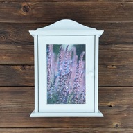 Drewniana szafka na klucze - fiolet - rękodzieło