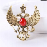 Modna broszka z dwugłowym orłem