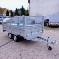 Przyczepka Samochodowa ZASŁAW 300x150 TANDEM 2osie z Nadstawkami Siatkowymi