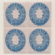 Niemcy Saksonia 1863 rok Mi 17** Sachsen Księstwa Niemieckie Piękna Czwórka