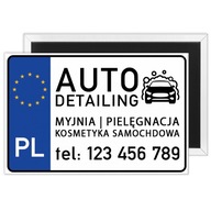WIZYTÓWKA MAGNES TABLICA REJESTRACYJNA "AUTO DETAILING" KONTAKT REKLAMA