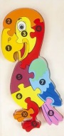 PIERWSZE DREWNIANE PUZZLE MONTESSORI DLA DZIECKA PAPUGA 3D