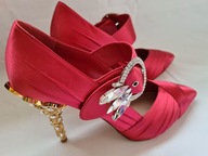 MIU MIU szpilki RÓŻOWE obcas 40,5