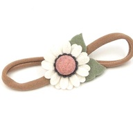Momilio handmade Opaska do włosów z kwiatuszkiem Harper kremowa