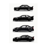 "BMW M3 Evolution" – Stylowy Plakat Dekoracyjny dla Fanów Motoryzacji