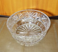 Stara misa patera kryształowa PRL – ręcznie szlifowana