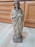 STARA DUŻA FIGURA JEZUS SERCE JEZUSA 43cm SYGNOWANA